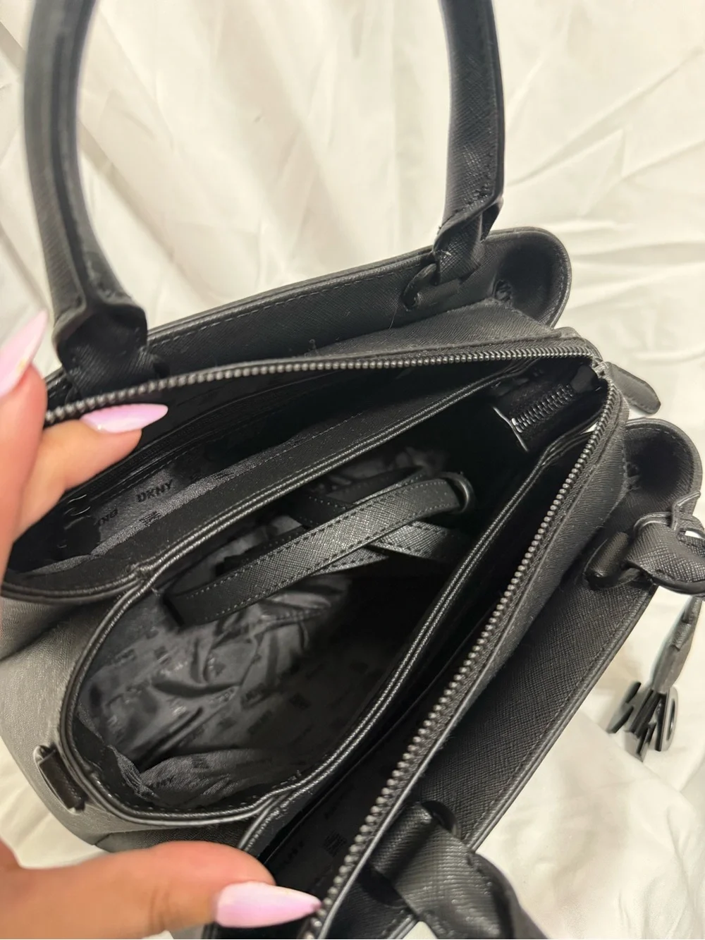 DKNY Paige Medium Satchel With Strap, Black